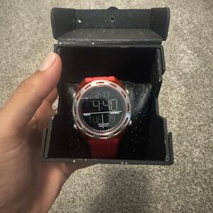 Diesel Red Smartwatch with Silver Accents
